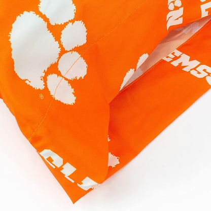 College Covers Everything Comfy Clemson Tigers Pillowcase Pair, Standard, 20" x 30", Includes 2 Pillowcases