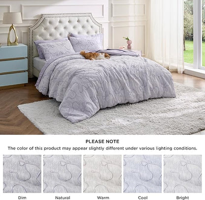 Bedsure Twin/Twin XL Comforter, GentleSoft™ 2 Pieces Bow Cute Bedding Purple Room Decor Aesthetic, Twin/Twin XL Bedding Gifts for Her, 1 Bed Purple Comforter, 1 Pillow Shams, 68x88 Inches