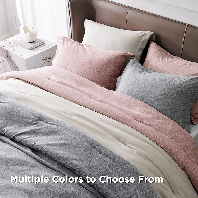 Bedsure Queen Comforter Set - Pink Soft Bedding for All Seasons, Cationic Dyed Bed Set, 3 Pieces, 1 Queen Size Comforter (90"x90") and 2 Pillow Shams (20"x26"+2")