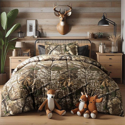 VISI-ONE Realtree APX Camo Twin 2 Piece Comforter Set – All-Season Lightweight Bedding for Kids, Toddlers, Teens, Girls & Nature Lovers, Ideal for Little Hunter’s Room, Outdoor Adventures