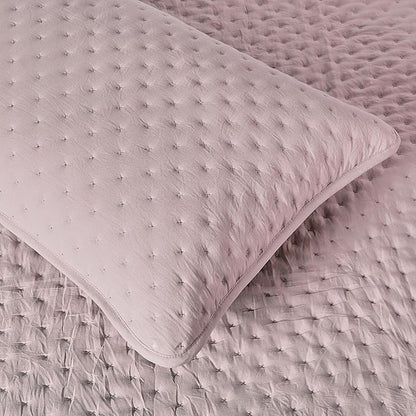 Amazon Basics Brushed Microfiber Quilt Set, Extra Soft with Natural Texture, 2-Piece, Twin/Twin XL, Purple