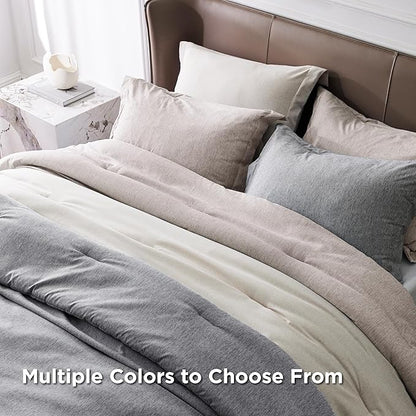 Bedsure Queen Comforter Set - Taupe Soft Bedding for All Seasons, Cationic Dyed Bed Set, 3 Pieces, 1 Queen Size Comforter (90"x90") and 2 Pillow Shams (20"x26"+2")