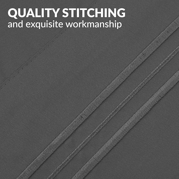 Mellanni Pillow Cases - Luxury, Extra Soft, Cooling Pillow Covers - 2 PC Iconic Collection Pillowcases - Envelope Closure (Standard/Queen 20" x 30", Gray)