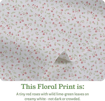 California Design Den Full Sheet Set Floral, 100% Organic Cotton Percale Sheets, Deep Pocket Full Sheets & Pillowcase Set - Floral