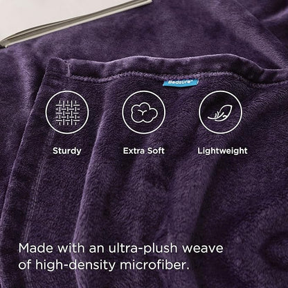 Bedsure GentleSoft Fleece Throw Blanket Purple - 300GSM Blankets for Couch, Sofa, Bed, Soft Lightweight Plush Cozy Throws for Toddlers, 50x60 inches