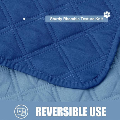 Smiry Waterproof Dog Bed Cover Pet Blanket, Soft Washable Dog Blanket for Furniture Bed Couch Sofa Reversible, Checkered (40"x80", Navy/Blue)