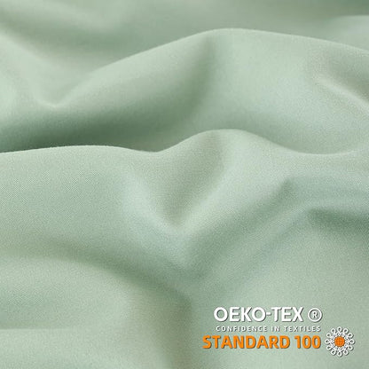 YIRDDEO King Size Comforter Set - King Size Comforter with Ball Pom Fringe, Soft King Bedding Set for All Seasons - 3 Pieces, 1 Comforter (104"x90"inches) & 2 Pillow Shams(20"x36"), Sage Green