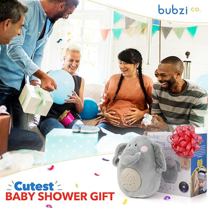 Bubzi Co Sound Machine, Portable Elephant Soother & Night Light Projector, Comforting Electronic Infant Toddler Sleep Aid & Shush with White Noise