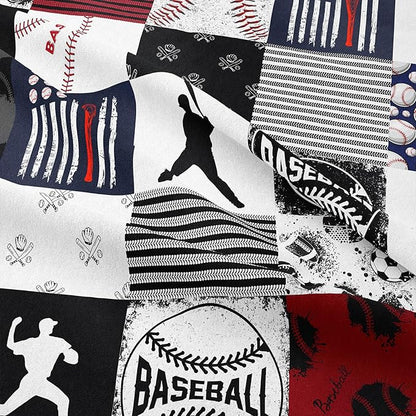 NINENINE 5PCS Baseball Comforter Set for Boys Twin Size Bedding Sets Sports Comforter Baseball Bedding (1Comforter, 1Flat Sheet, 1Fitted Sheet, 2Pillowcases)