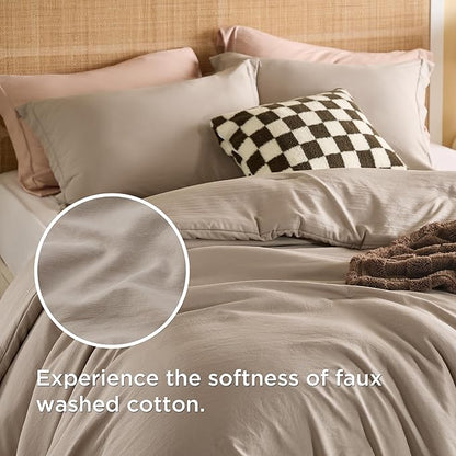 Bedsure Comforter Full Size 5 Pieces - Full Size Comforter Set with Checkered Throw Blanket and Decorative Pillow, Lightweiget Bedding, All Season Bedding Sets, Light Camel