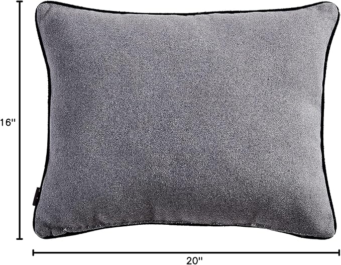 Eddie Bauer Home Throw Pillow with Zipper Closure, Perfect Luxurious Bedding Set for Bed or Sofa, 16" x 20", Elk Charcoal/Black