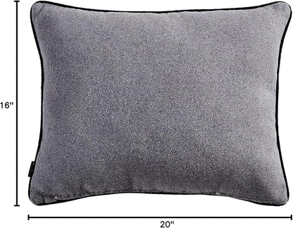 Eddie Bauer Home Throw Pillow with Zipper Closure, Perfect Luxurious Bedding Set for Bed or Sofa, 16" x 20", Elk Charcoal/Black