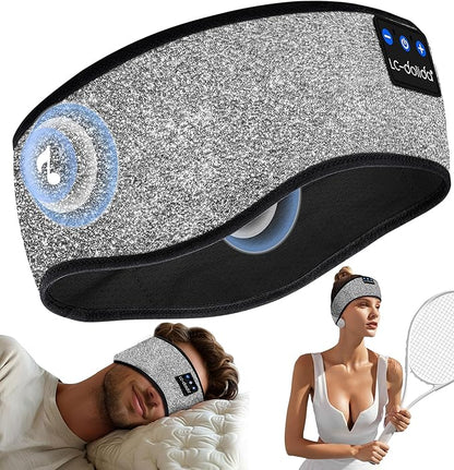 LC-dolida Sleep Headphones Bluetooth, Headband Headphones Earphones Wireless, Sleep Mask for Sleeping, Sports, Gifts, Workout, Jogging, Yoga,Insomnia, Air Travel, Meditation