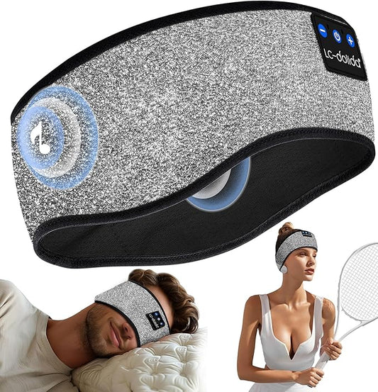 LC-dolida Sleep Headphones Bluetooth, Headband Headphones Earphones Wireless, Sleep Mask for Sleeping, Sports, Gifts, Workout, Jogging, Yoga,Insomnia, Air Travel, Meditation