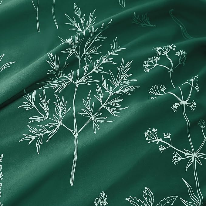 Love's cabin Emerald Twin Comforter Set - Twin XL Size Comforter Set Dorm Bedding, 2 Pieces Cute Floral Bedding, Soft Reversible Flowers Comforter, 1 Comforter & 1 Pillow Sham