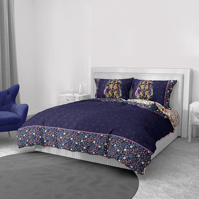 Northwest Harry Potter Botanical Wizardry 5 Piece Full Bed in a Bag Set, Bedding Set with Comforter and Sheets, Soft and Cozy for All Seasons