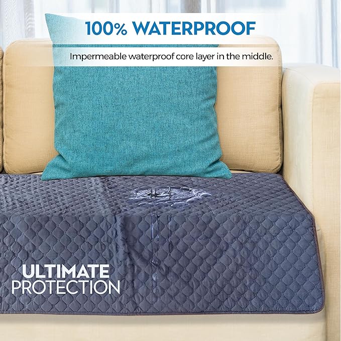 Waterproof Blanket, Dog Couch Cover, Dog Blankets for Car, Pet Couch Covers for Sofa, Furniture Protectors, Outdoor Picnic, Incontinent Bed Protector, 7 Layered