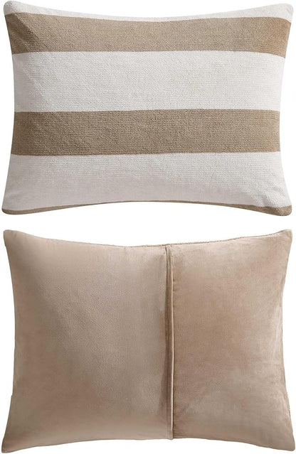 Nautica - Full/Queen Comforter Set, Soft Twill Plush Bedding with Matching Shams, Reverse to Micromink, Medium-Weight, Oeko-Tex Certified (Lawndale Brown)