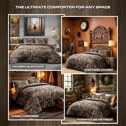 VISI-ONE Realtree Max-5 Camo King 3 Piece Comforter Set – All Season Lightweight Microfiber Bedding, Farmhouse Rustic Décor, Unisex Style for Mancave, Cabin, Lodge, Camping, Outdoor & Modern Spaces