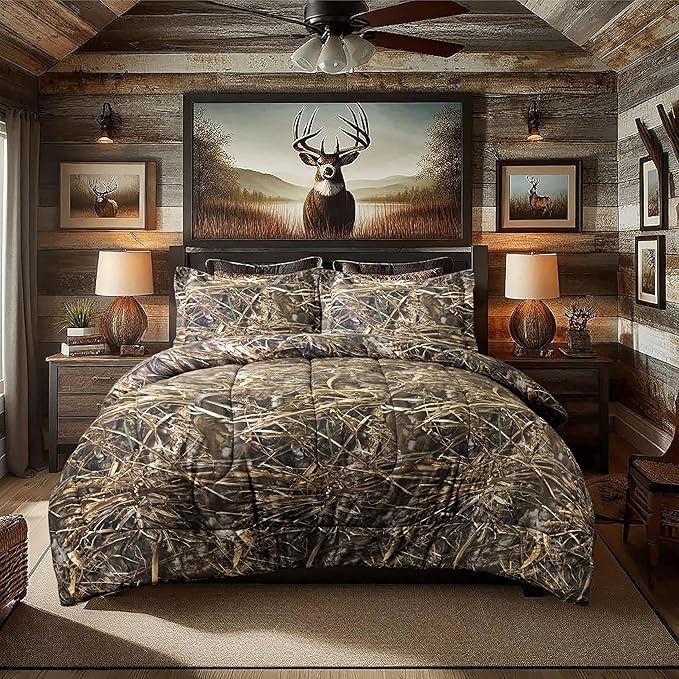 VISI-ONE Realtree Max-7 Camo King 3 Piece Comforter Set – Camping Essential for RV & Adventure, Rustic Farmhouse Style with Universal Appeal for Lodge, Cabin, Farmhouse, Ranch & Modern Living Space