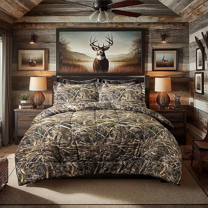 VISI-ONE Realtree Max-7 Camo King 3 Piece Comforter Set – Camping Essential for RV & Adventure, Rustic Farmhouse Style with Universal Appeal for Lodge, Cabin, Farmhouse, Ranch & Modern Living Space