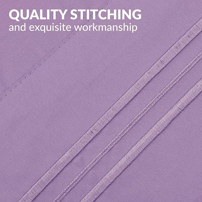 Mellanni Pillow Cases - Luxury, Extra Soft, Cooling Pillow Covers - 2 PC Iconic Collection Pillowcases - Envelope Closure (King 20" x 40", Violet)