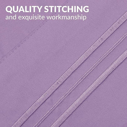 Mellanni Pillow Cases - Luxury, Extra Soft, Cooling Pillow Covers - 2 PC Iconic Collection Pillowcases - Envelope Closure (King 20" x 40", Violet)