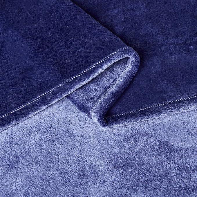 Basics Throw Blanket, Ultra-Soft Flannel Fleece Blanket, Lightweight Cozy for Couch Sofa Bedroom, Fade-Resistant Fabric, 50 x 60 Inches, Navy