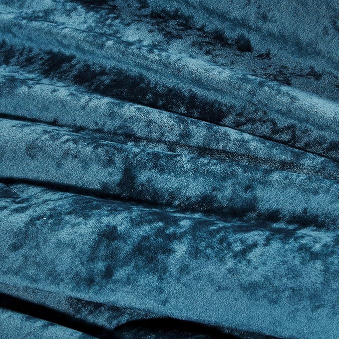 Sunshine Nicole Distressed Velvet Comforter Set, Distressed Velvet Face and Brushed Solid Microfiber Reverse, with Light Weight Soft Poly Fill, 5 Pieces Teal, Queen