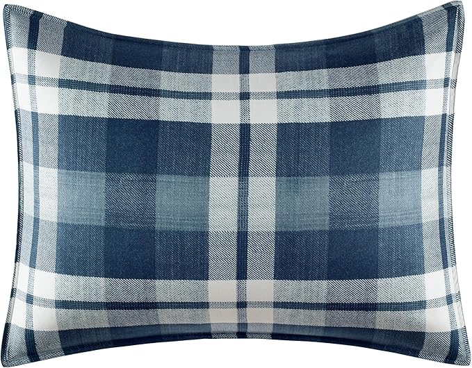 Nautica - Twin/Twin XL Comforter Set, Reversible Bedding with Matching Sham, Microsuede with Sherpa Reverse, Dorm Essentials, Oek-Tex Certified (Crossview Navy)