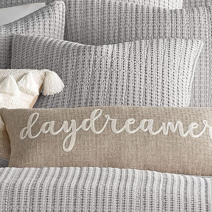 Levtex Home - Mills Waffle - Decorative Pillow - Poly Filled - Grey - Sham Size (20 x 20in.)