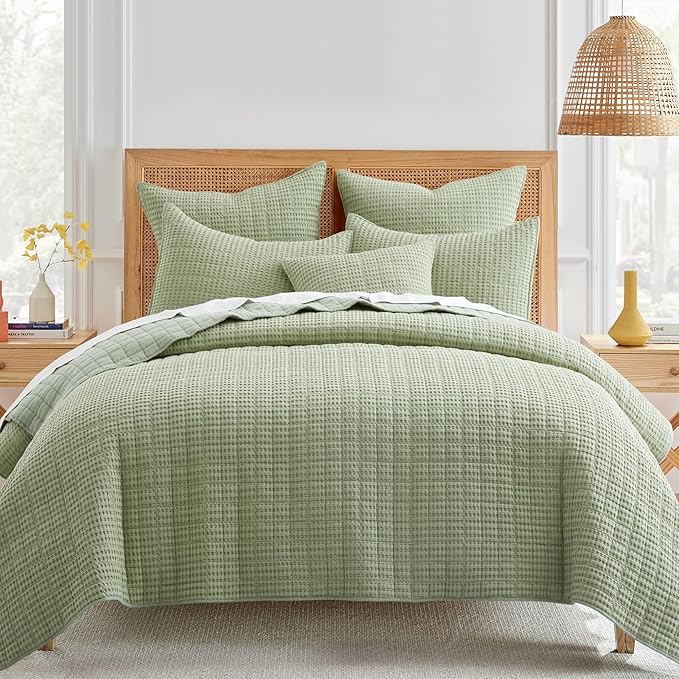 Levtex Home - Mills Waffle - Decorative Pillow - Poly Filled - Desert Sage - Sham Size (20 x 20in.)