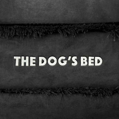 The Dog’s Bed Orthopedic Memory Foam Dog Bed with Bolsters, Fur Fabric, Black Fur, M
