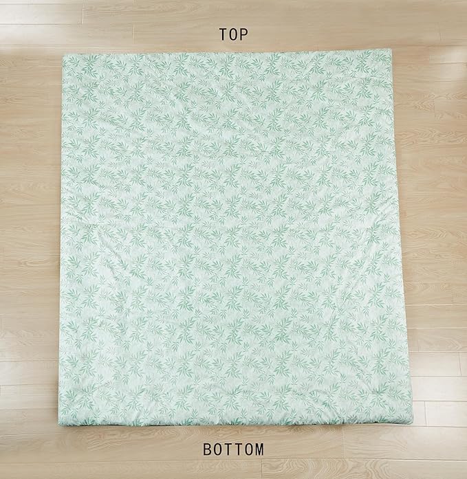 Chezmoi Collection Venus 2-Piece Floral Leaves Comforter Set Twin - Green White Leaves Printed Microfiber Lightweight Bedding Set for All Season
