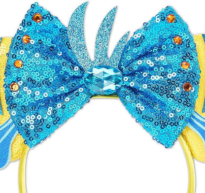 Mouse Ear Headbands,Sparkle Mouse Ears Headband for Women Girls Cartoon Princess Costume Cosplay Decoration (Flounder)