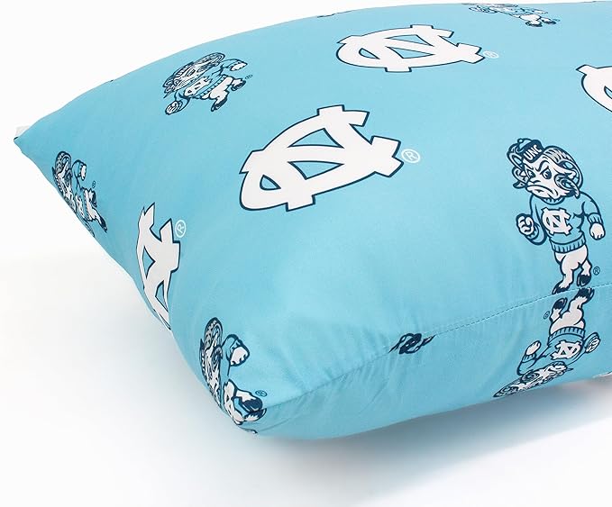 College Covers Everything Comfy North Carolina Tar Heels King Pillowcase Pair, King, 20" x 40", Includes 2 King Pillowcases