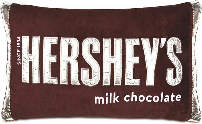iscream Hershey's Chocolate Bar Package 17" x 10" Pillow Set with Peek a Boo Corner