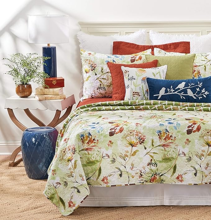 C&F Home White Birds On Branch Navy Blue Velvet Embroidered Accent Pillow 12" x 24" All Seasons Summer Spring Home Living Room Sofa Couch Chair Bed Bedroom Decor Decoration 12" x 24" Blue