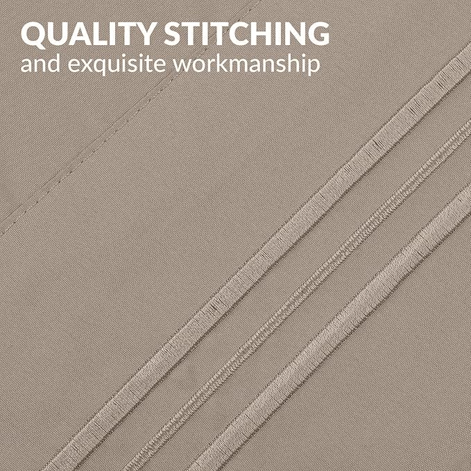 Mellanni Pillow Cases - Luxury, Extra Soft, Cooling Pillow Covers - 2 PC Iconic Collection Pillowcases - Envelope Closure (Standard/Queen 20" x 30", Tan)