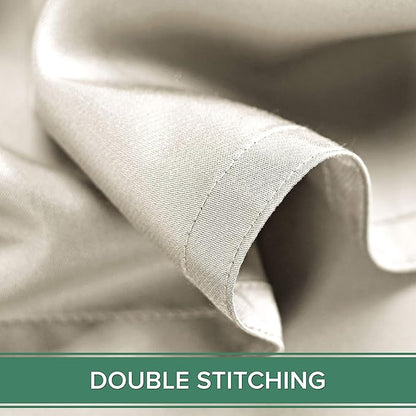 Pure Bamboo Split King Sheets, Genuine 100% Organic Viscose Derived from Bamboo Bed Sheet Set, Soft & Cooling, Double Stitching, 2 Fitted Sheets (Split King, Ivory)