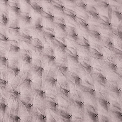 Amazon Basics Brushed Microfiber Quilt Set, Extra Soft with Natural Texture, 2-Piece, Twin/Twin XL, Purple