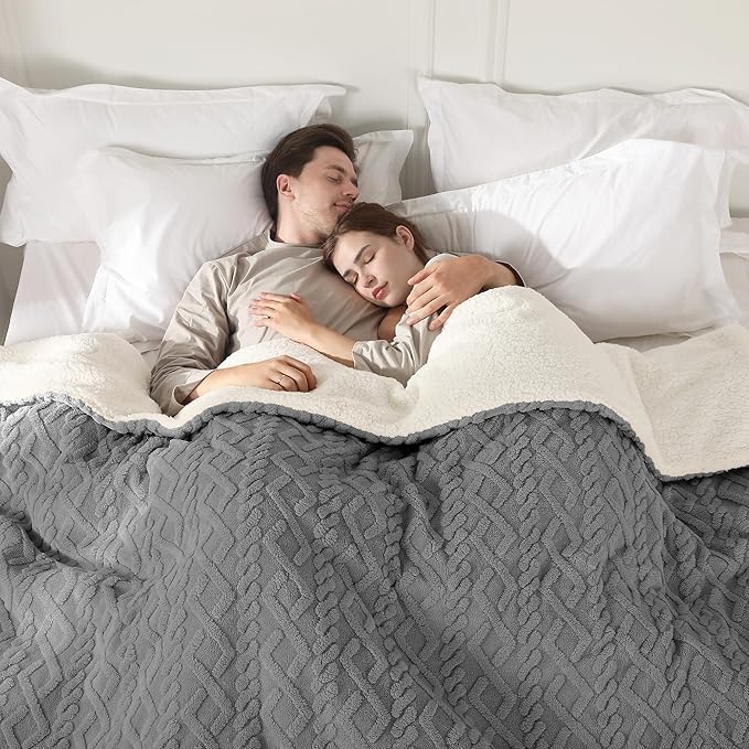 Heated Blanket Queen Size, Queen Size Electric Blanket Dual Control with 5 Heating Levels & 10 Hours Auto Off, Fast Heating with Overheat Protection, 3D Pattern Design, 100" x 90", Gray