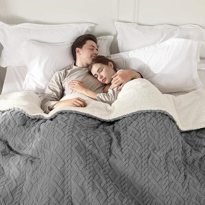 Heated Blanket Queen Size, Queen Size Electric Blanket Dual Control with 5 Heating Levels & 10 Hours Auto Off, Fast Heating with Overheat Protection, 3D Pattern Design, 100" x 90", Gray