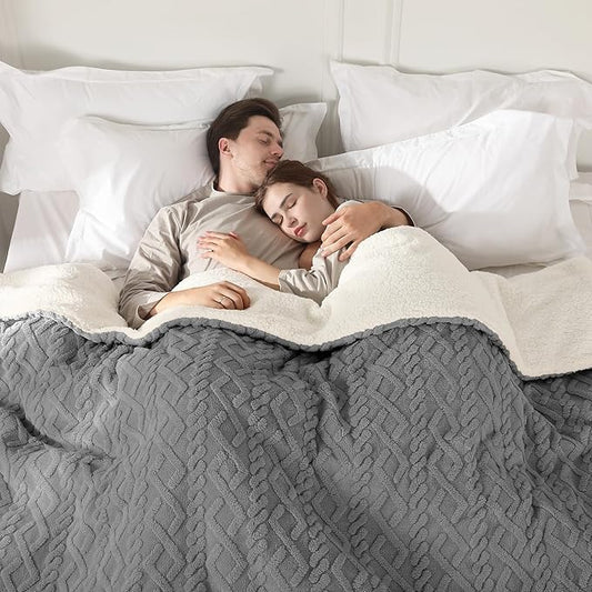 Heated Blanket Queen Size, Queen Size Electric Blanket Dual Control with 5 Heating Levels & 10 Hours Auto Off, Fast Heating with Overheat Protection, 3D Pattern Design, 100" x 90", Gray