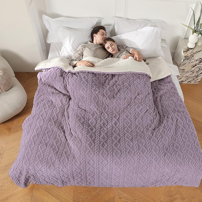 Heated Blanket Electric King Size, Machine Washable Plush Heated Blanket with Dual Control 5 Heating Levels & 10 Hours Auto Off, Fast Heating & Overheat Protection, 100" x 90", Lavender Violet