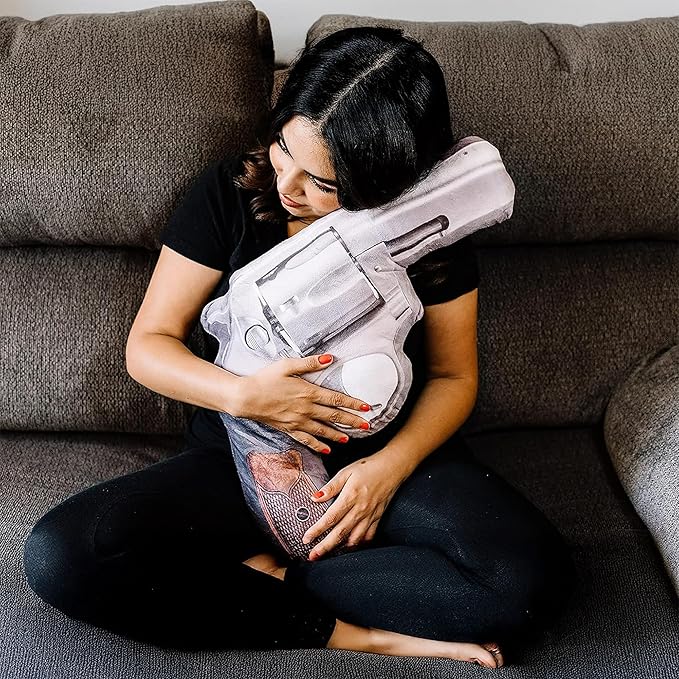 Caliber Gourmet Hug Soft Tactical Revolver Gun Cushion, Cotton, Plush Stuffed, Throw Pillow | Gun Lovers, Decorative, One Size, Plush Cushion Design | Ideal as a Decorative Pillow for Home