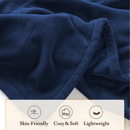 Electric Heated Blanket 72"x84" Full Size Coral Fleece - 4 Heat Settings & 10H Auto Shut Off for Safe Overnight Use, Fast Heating, Machine Washable for Bed, Couch, Office - Dark Dlue
