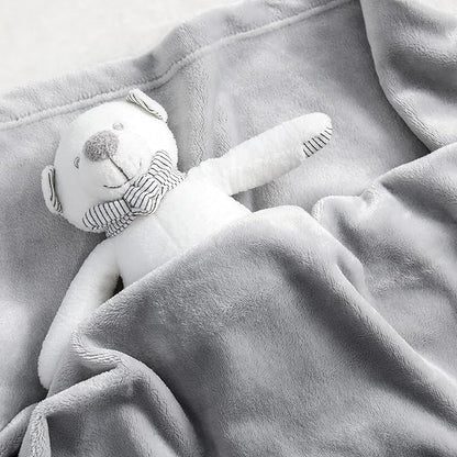 Bedsure GentleSoft Bedding Fleece Blanket for Girls and Boys - Soft Cozy Cute Small Throw Blankets for Travel, 43x55 Inches, Light Grey