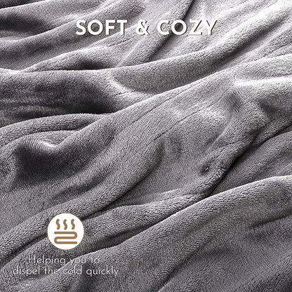 Electric Heated Blanket 72"x84" Full Size Flannel Heated Blanket, Cozy & Warm for All Night, 4 Heat Settings & 10 Hours Auto Off, Machine Washable,Light Grey
