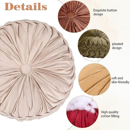 Yerliker 6 Pcs Floor Pillow Cushions 15inch Round Velvet Throw Pillows Colorful Flexible Cushions Alternative Pillows for Couch Chair Living Room Bedroom Home Office Decor(Fall Color)
